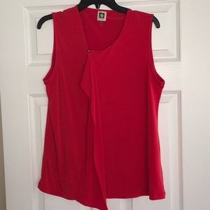 Anne Klein Tank Top with Decorative Zipper Front
